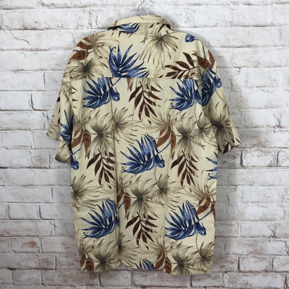 Calypso Joe Men’s Hawaiian Short Sleeve Button Front Shirt Size XL Floral Stamps - Picture 3 of 5